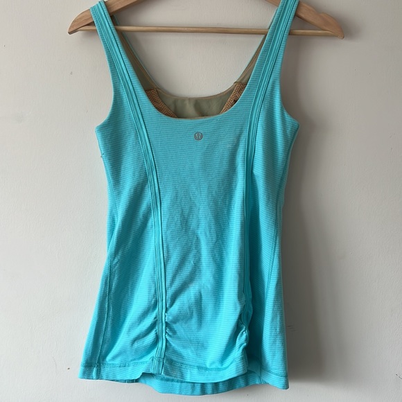 Lululemon blue/teal striped tank top Size 6. - Picture 4 of 10